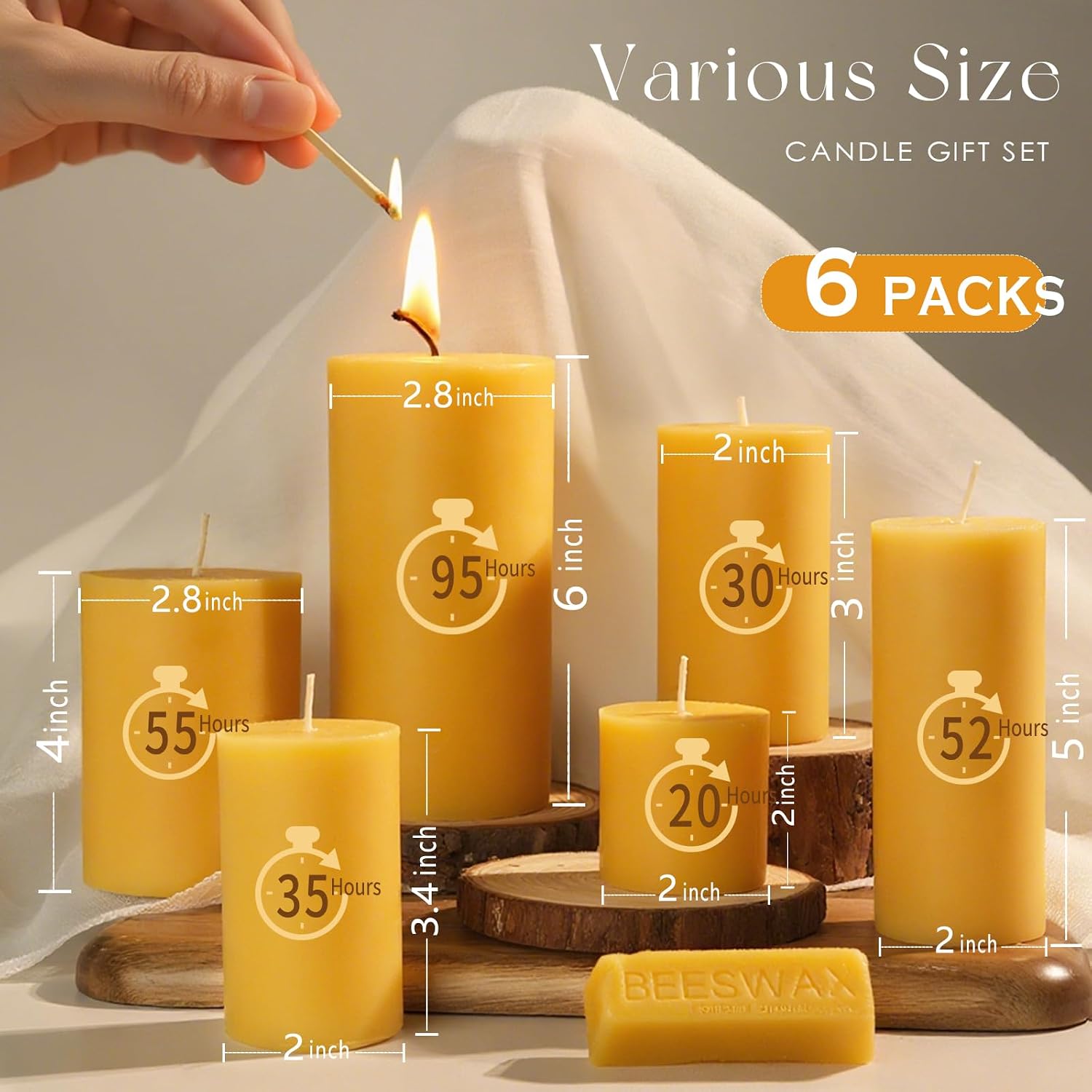 Набор из 6 свечей из пчелиного – обзор и цена Home Fragrance Non Toxic